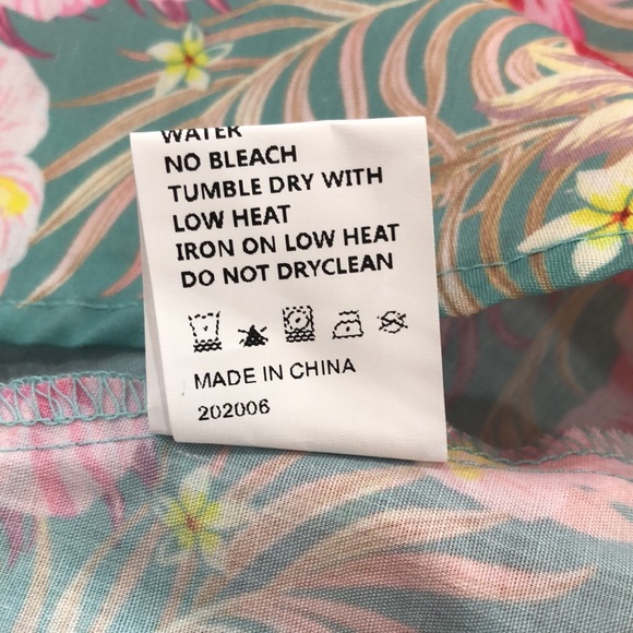 NWT PatPat Midi  Turquoise Hawaiian Floral Flutter Sleeve Tank Dress Size L - Picture 6 of 8